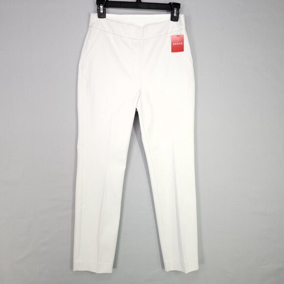 Spanx Ankle Straight Pant On The Go Shaping Silver Lining Small Office Casual - Picture 2 of 16
